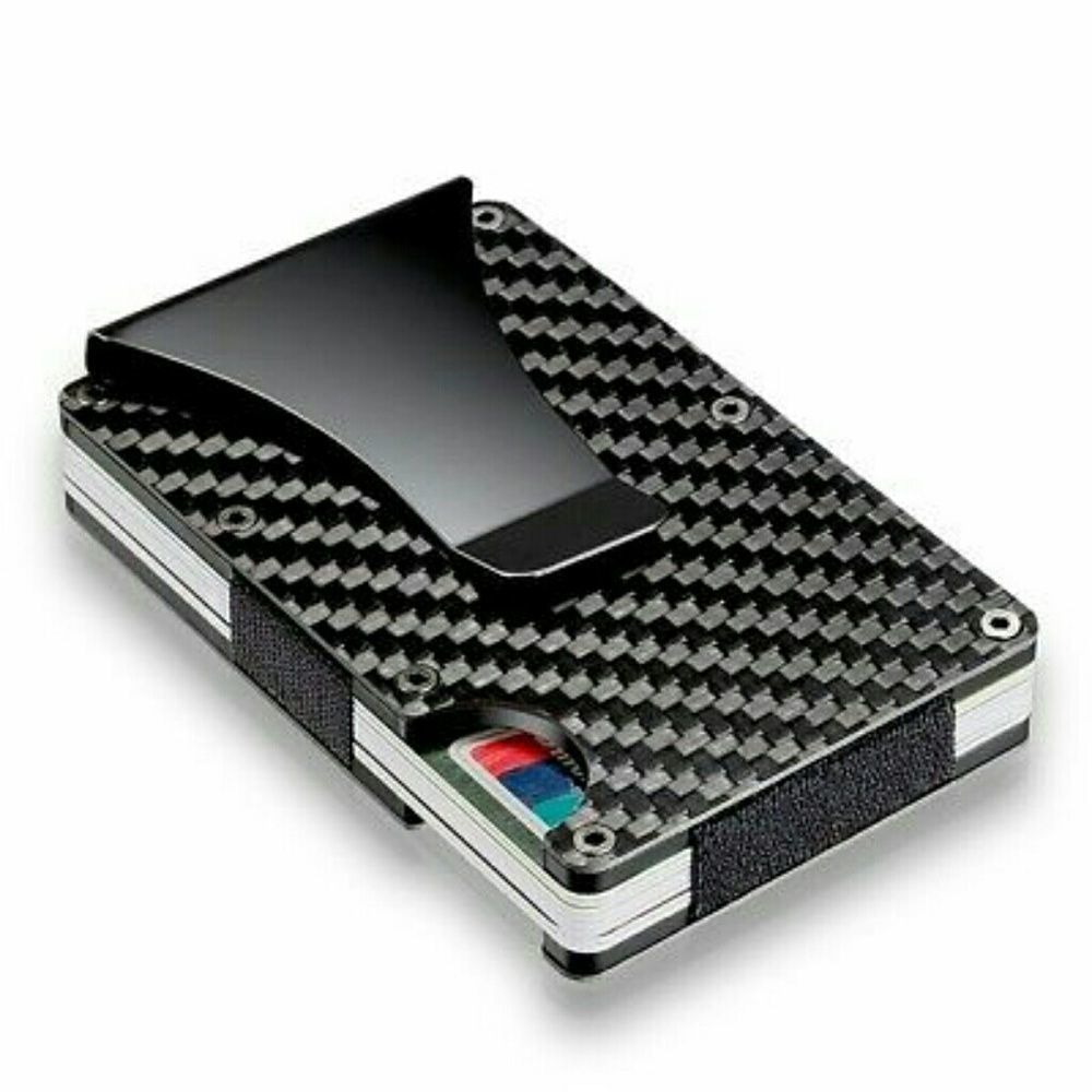 🤩NEW Slim carbon fiber cards holder W money CLIP